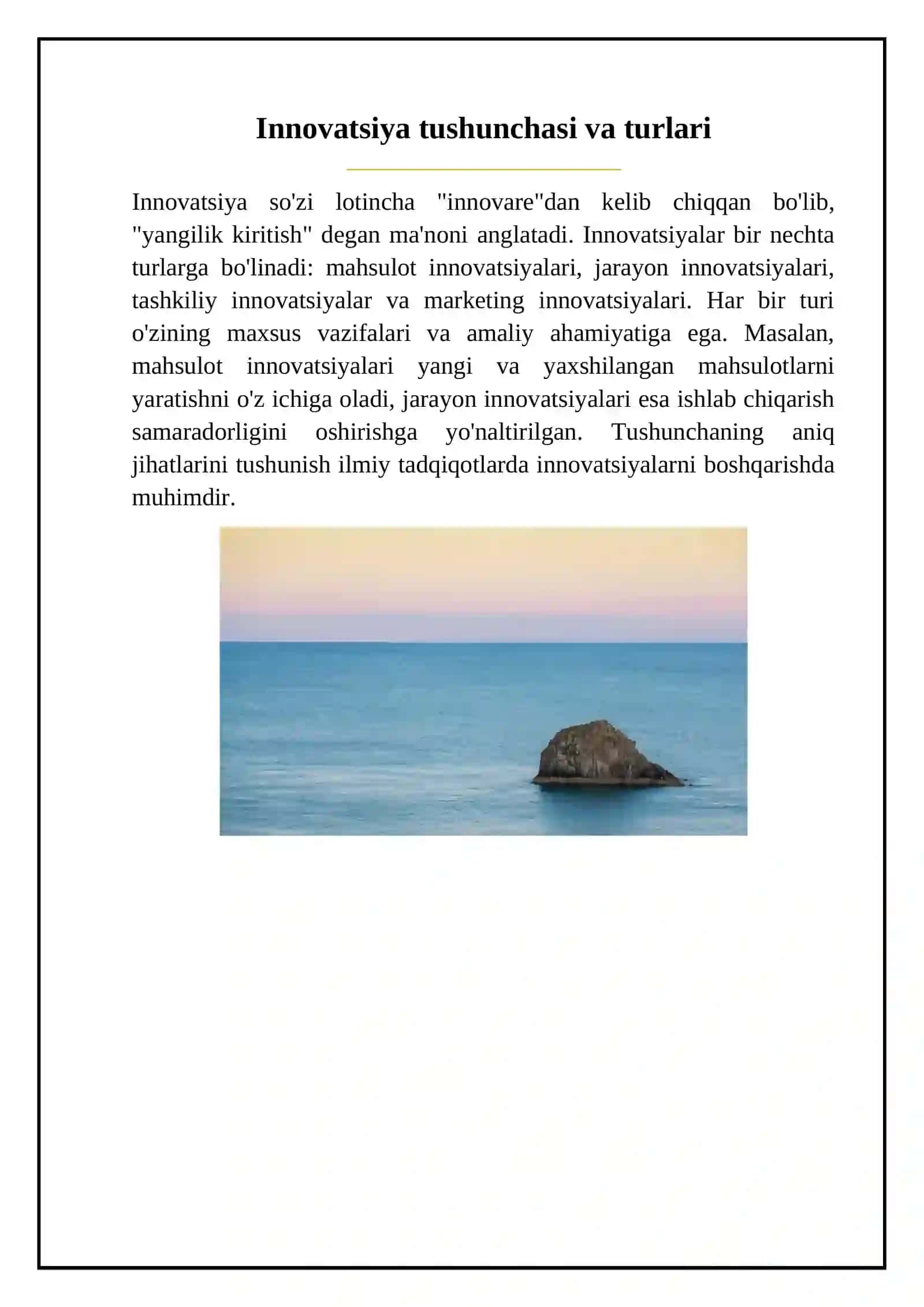 Ilmiy tadqiqotda innovatsiya va novatsiyalarning o'rni ( mavzusi asosida SWOT tahlili tayyorlash) 3