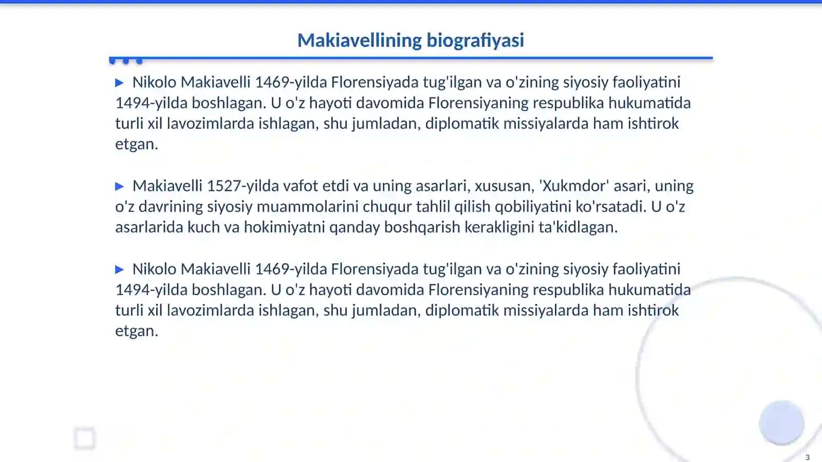 Makiavellining Xukmdor asari boyicha taqdimot 3