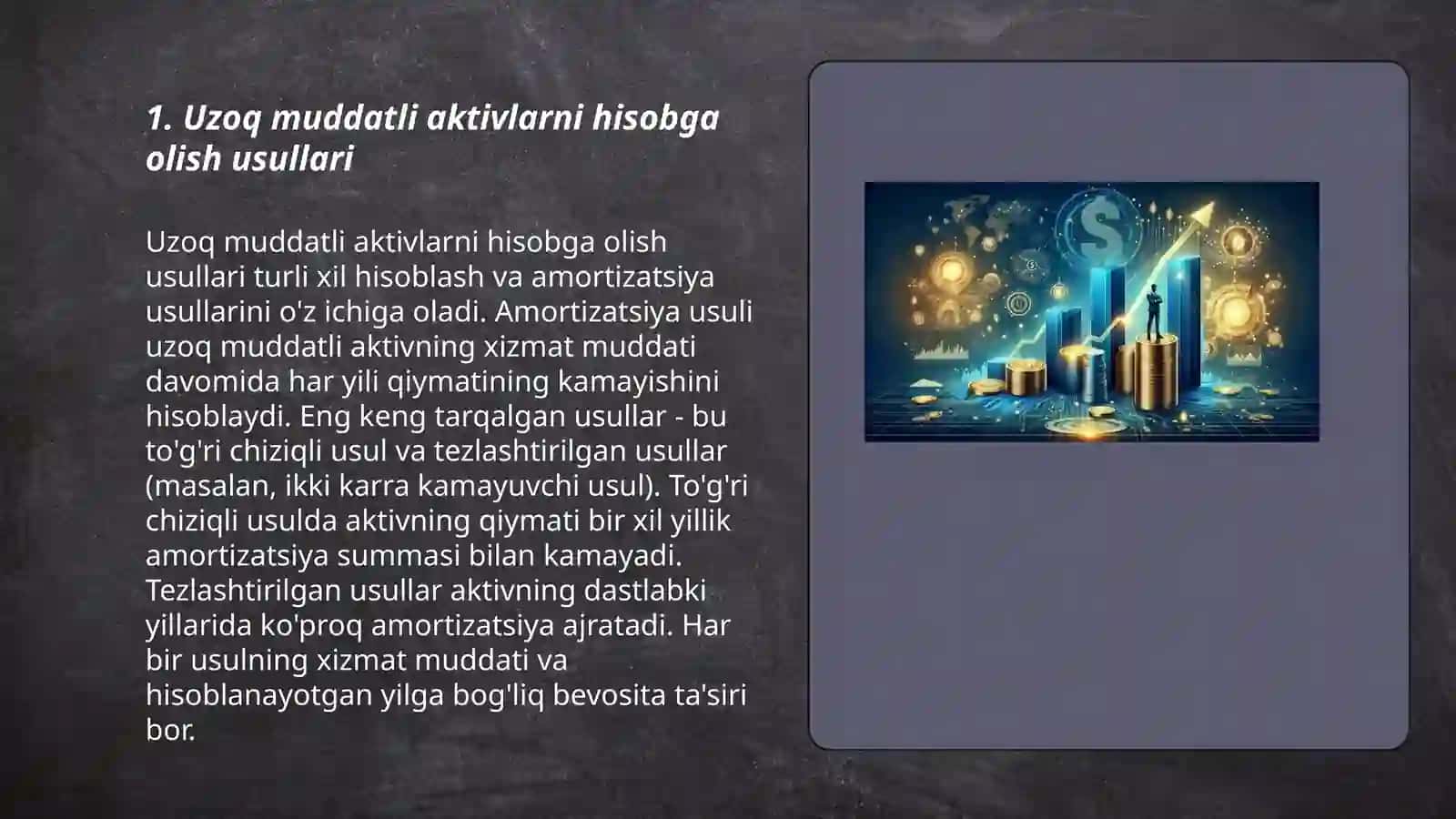 Uzoq muddatli aktivlarni tan olish, baholash va ularning moliyaviy hisoboti 3