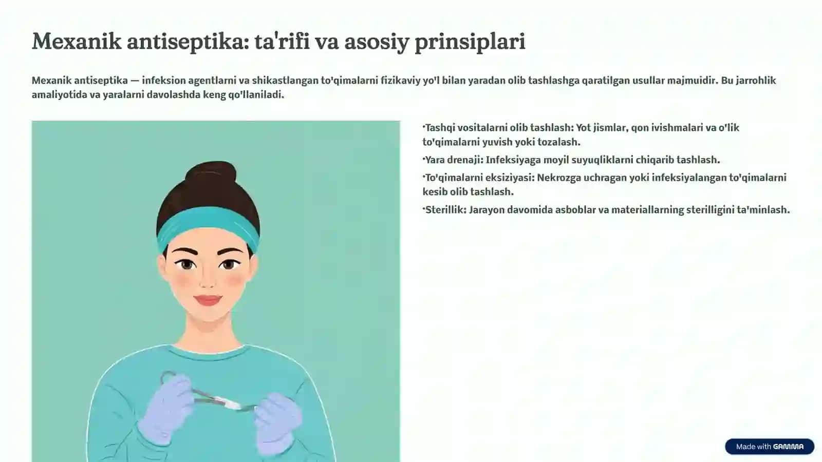 Mexanik va Fizik Antiseptika Usullari: Asosiy Tushunchalar 3
