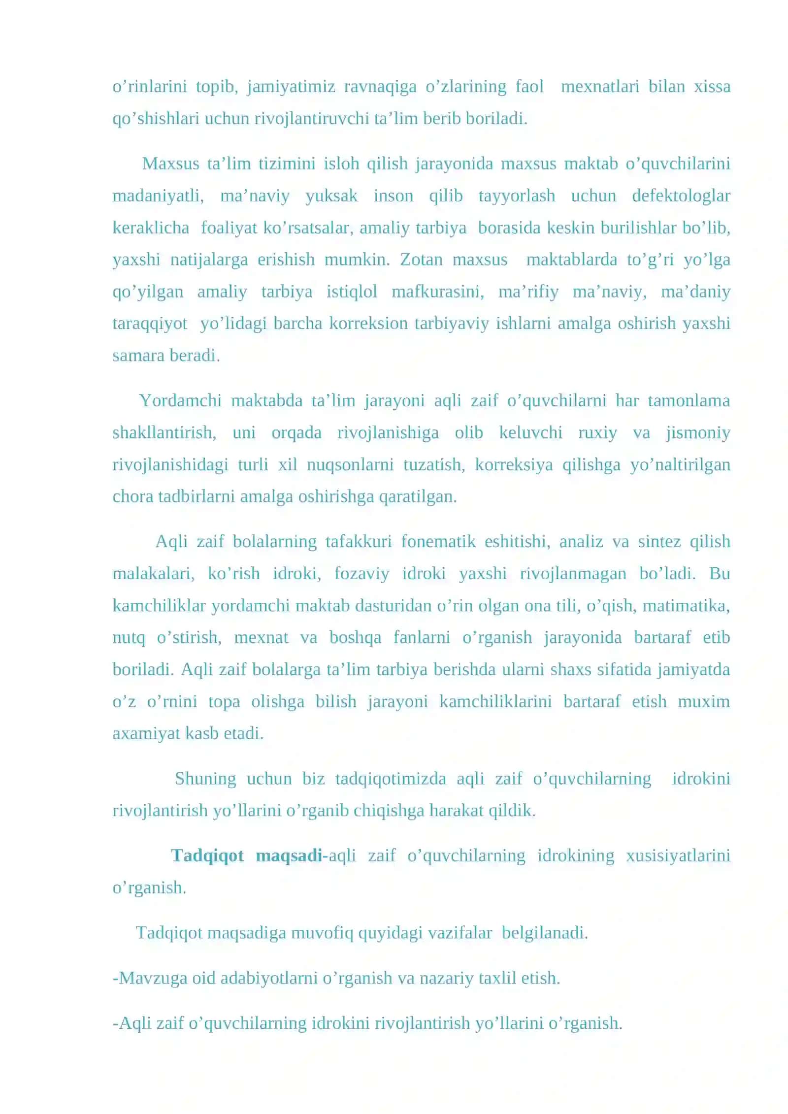 Aqli zaif bolalar idrokini rivojlantirish metodlari 3