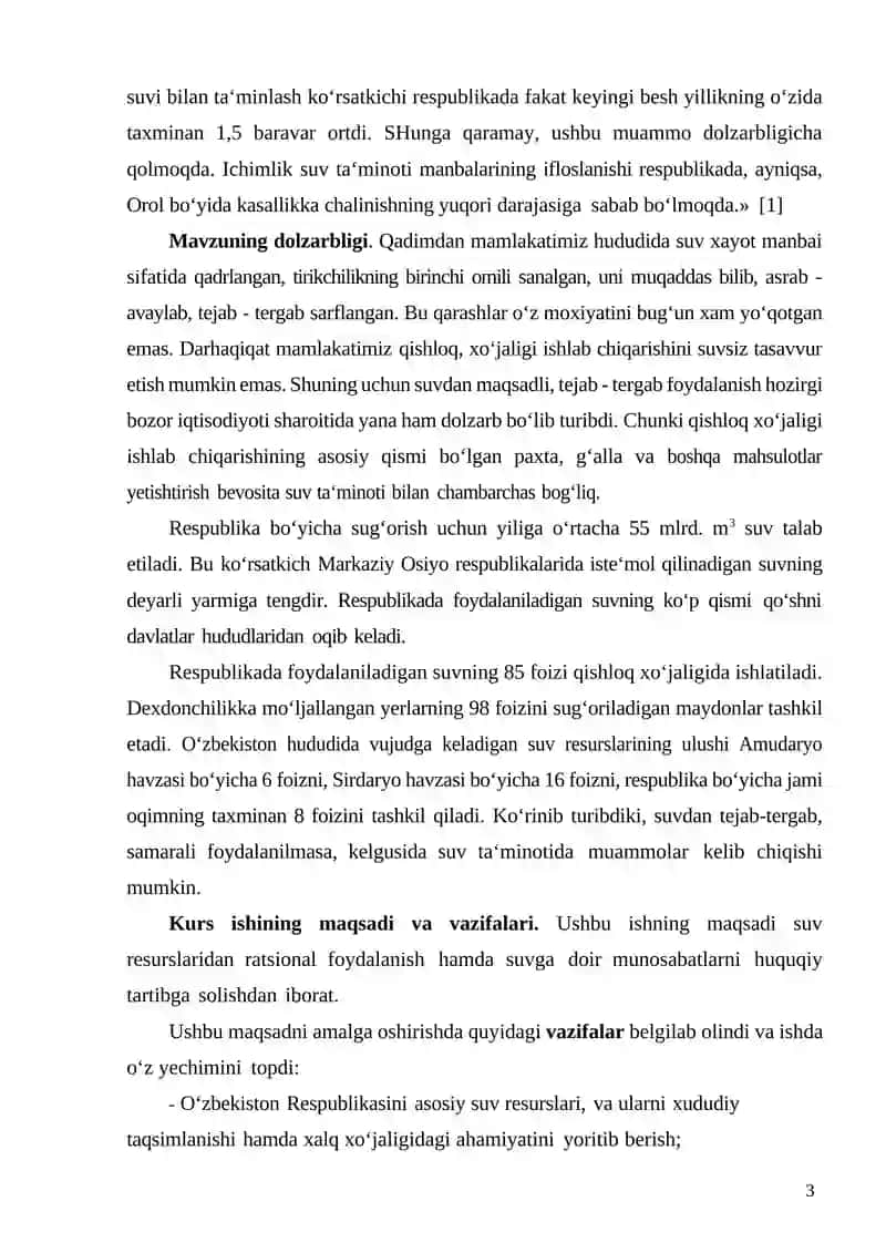 SUV VA SUV RESURSLARIDAN OQILONA FOYDALANISH 3