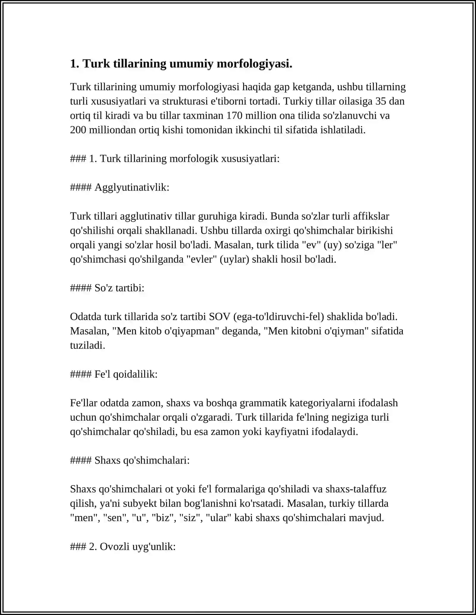TURKIY TILLAR MORFOLOGIYASI TARAQQIYOTINING ASOSIY YO’NALISHLARI 3