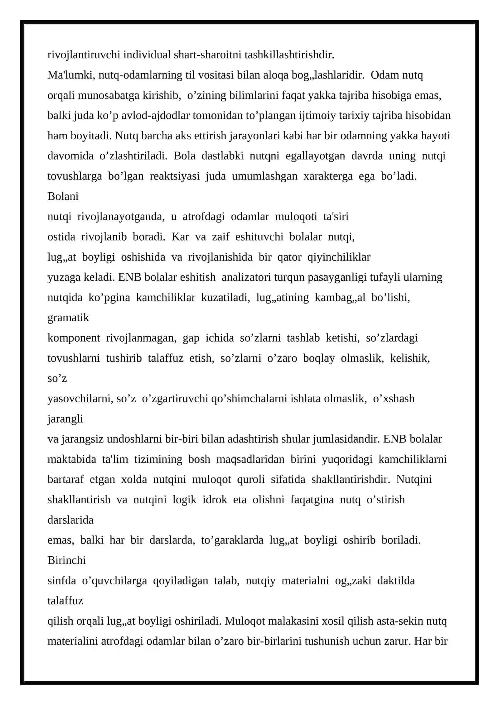 RIVOJLANISHIDA NUQSONI BO'LGAN BOLALARDA BILISH JARAYONINING RIVOJLANISHI 3