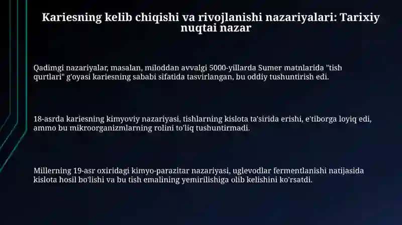 Kariesning kelib chiqishi va rivojlanishi nazariyalari 3