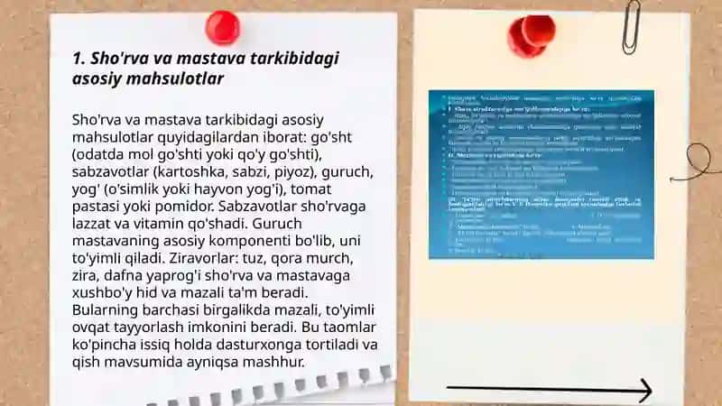 Shoʻrva va Mastava tayyorlash texnologiyasi 3