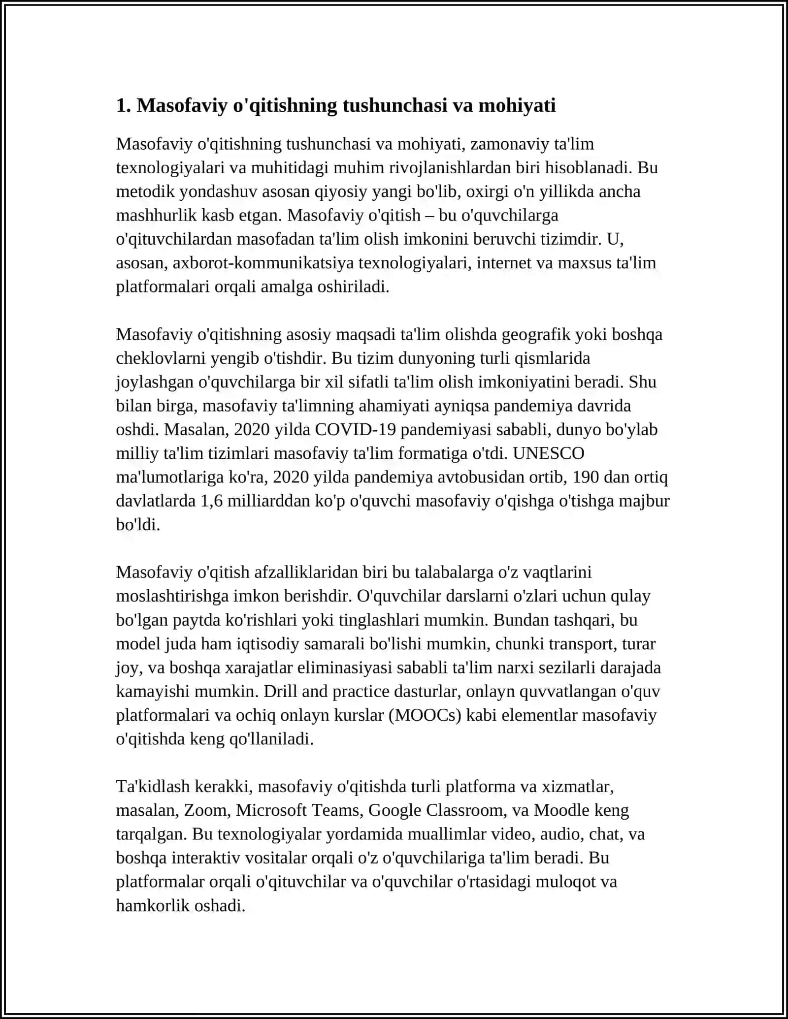 MASOFAVIY OʻQITISHISHNING DASTURIY VA TEXNIK VOSITALARNI. ELEKTR TALIM TIZIMLARI 3