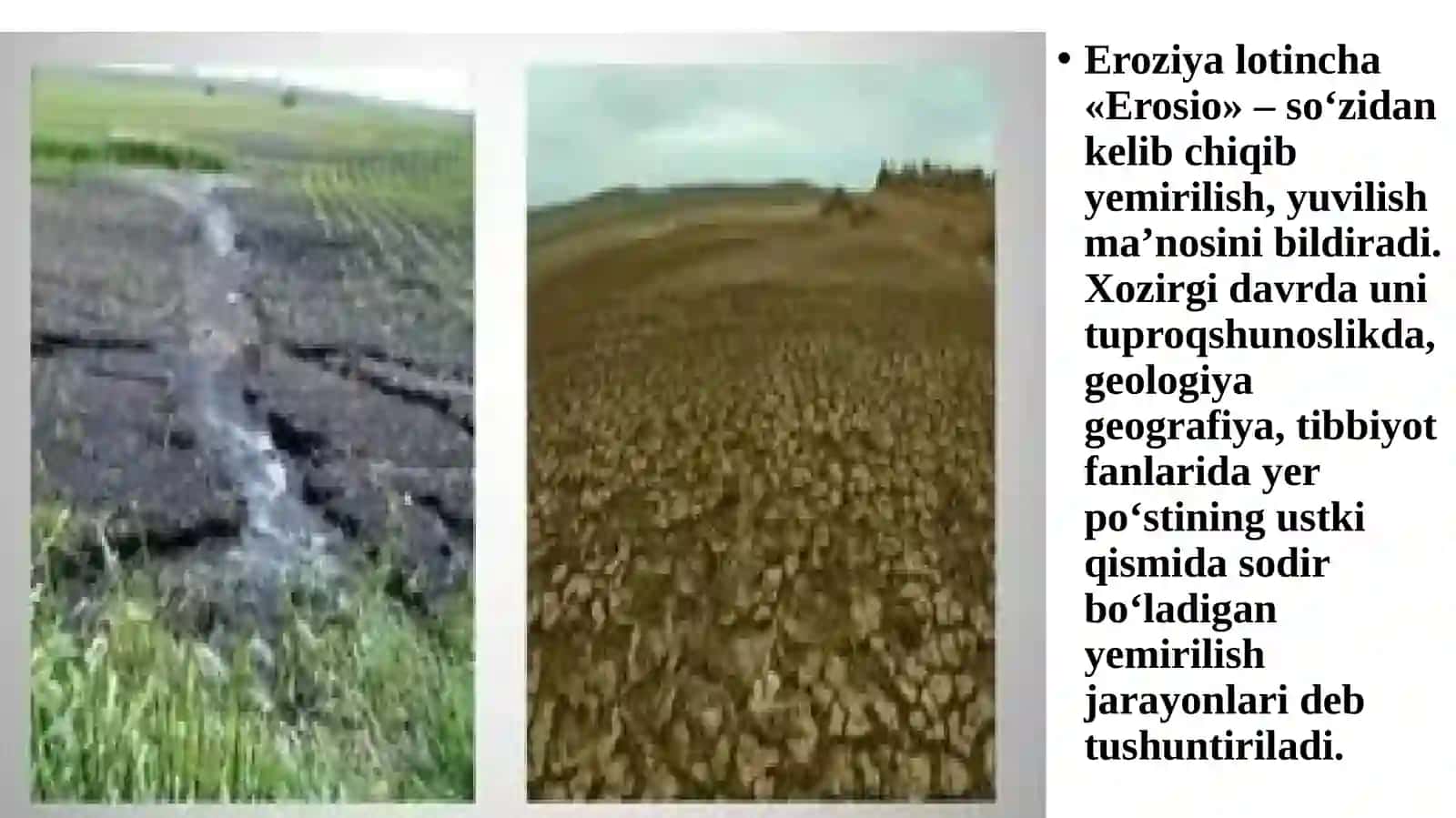 Tuproq eroziyasi va uning kelib chiqish sabablari va turlari 3