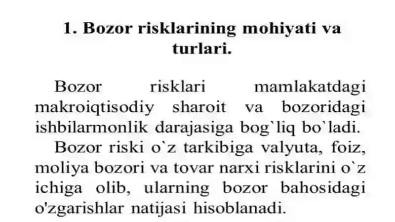 Bozor risklari va ularniboshqarish strategiyalari 3