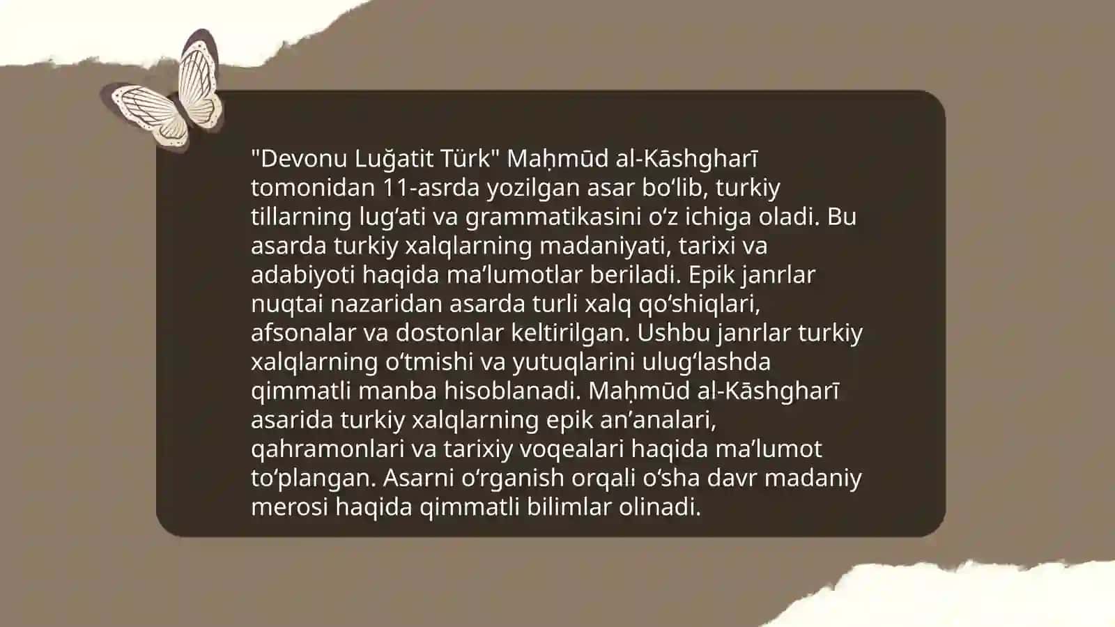 "Devonu luğatit turk"dagi adabiy janrlarni órganish 3