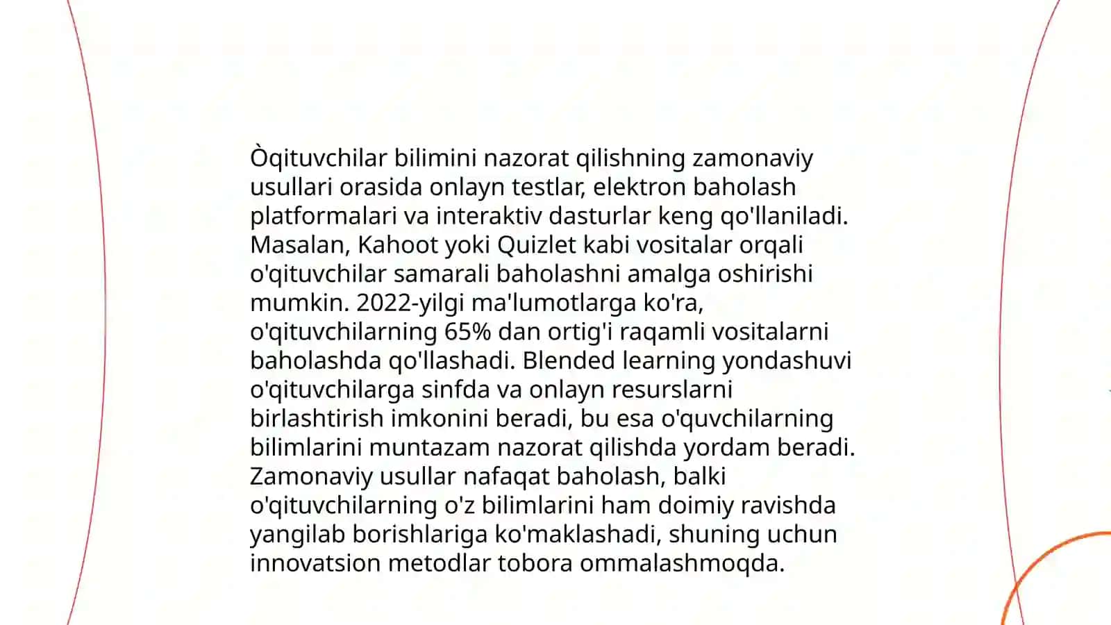 Òqituvchilar bilimini nazorat qilish va baholash usullari 3