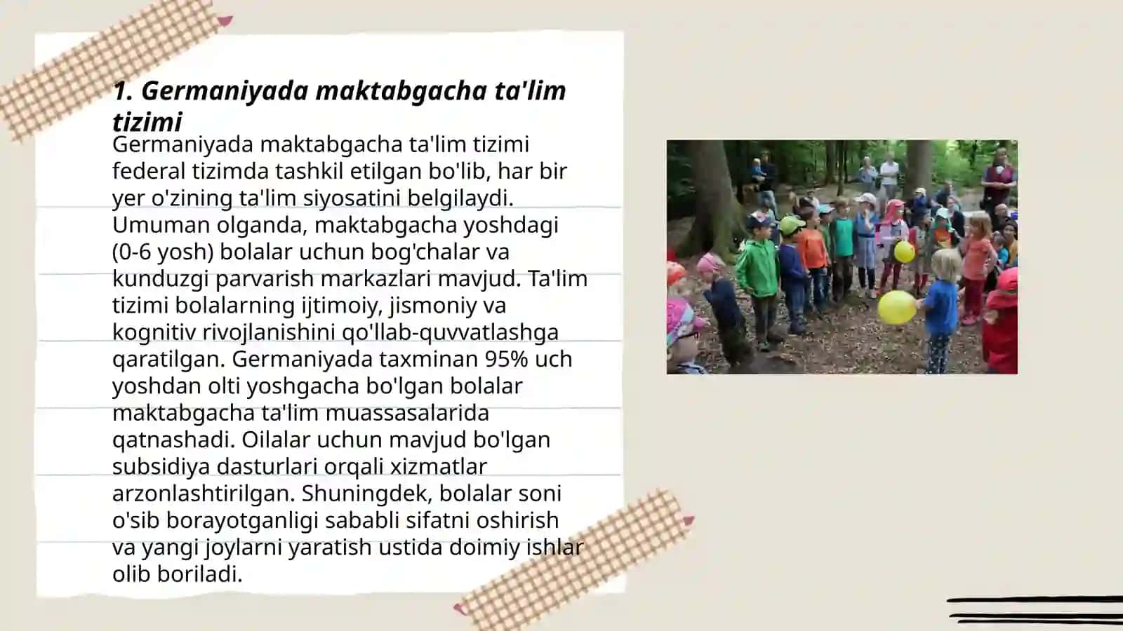 Germaniyada maktabgacha taʼlim va tarbiya masalalari 3