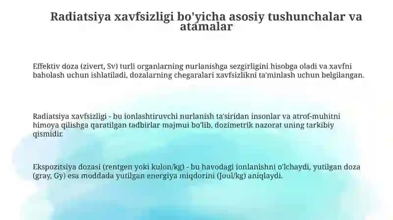DPMlarda INMlardan foydalanilganda dozimetrik va radiometrik nazorat o'tkazishning asoslari 3