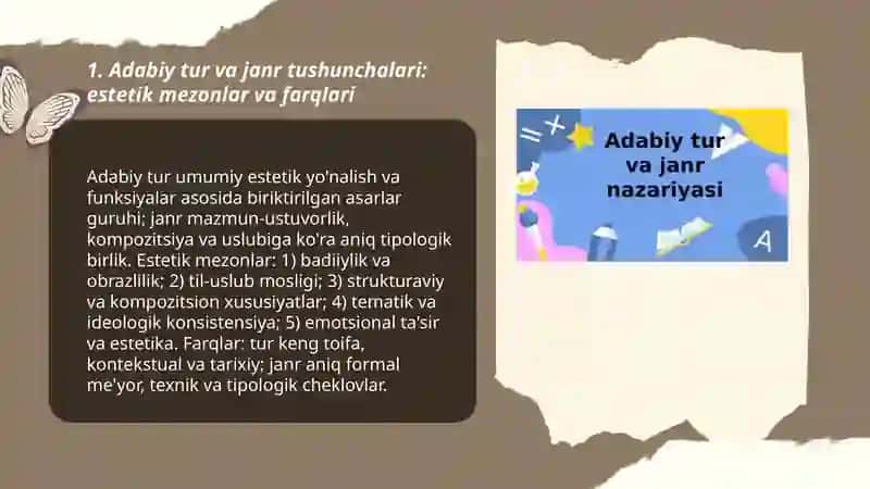 Adabiy tur va janr estetikasi 3