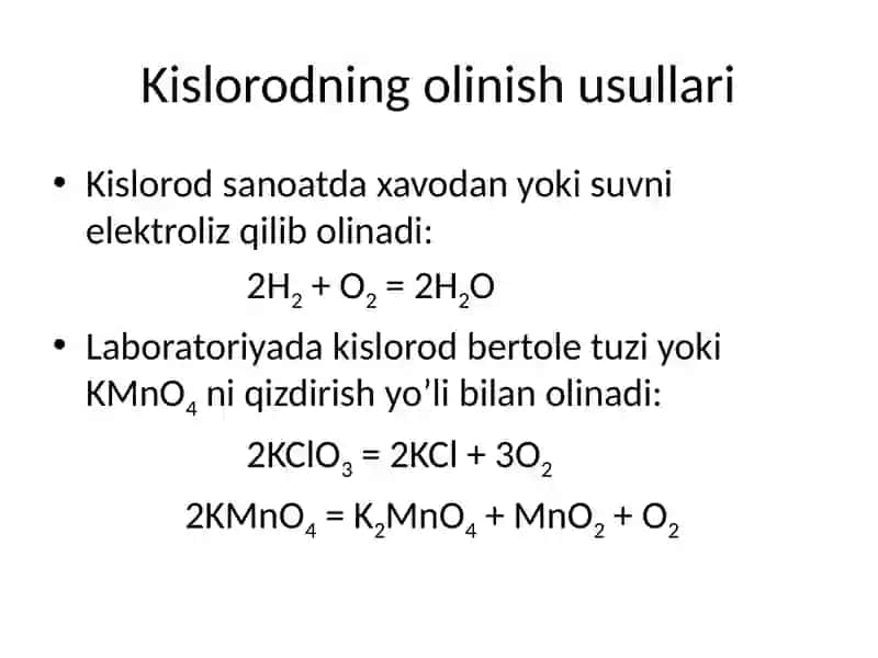 Kislorod va uning birikmalari 3