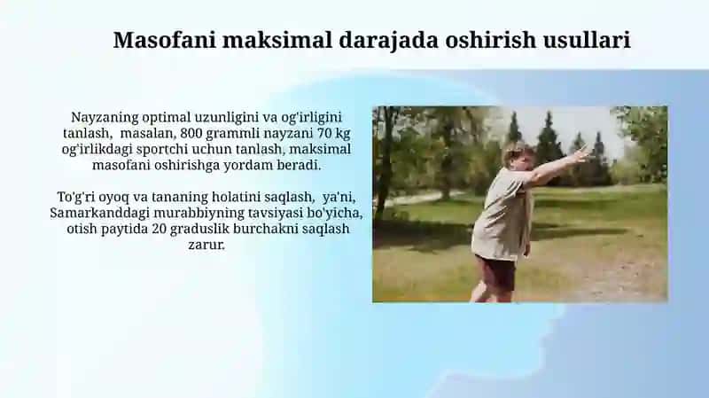 Nayza uloqtirish turlari texnikasini òrgatish 3