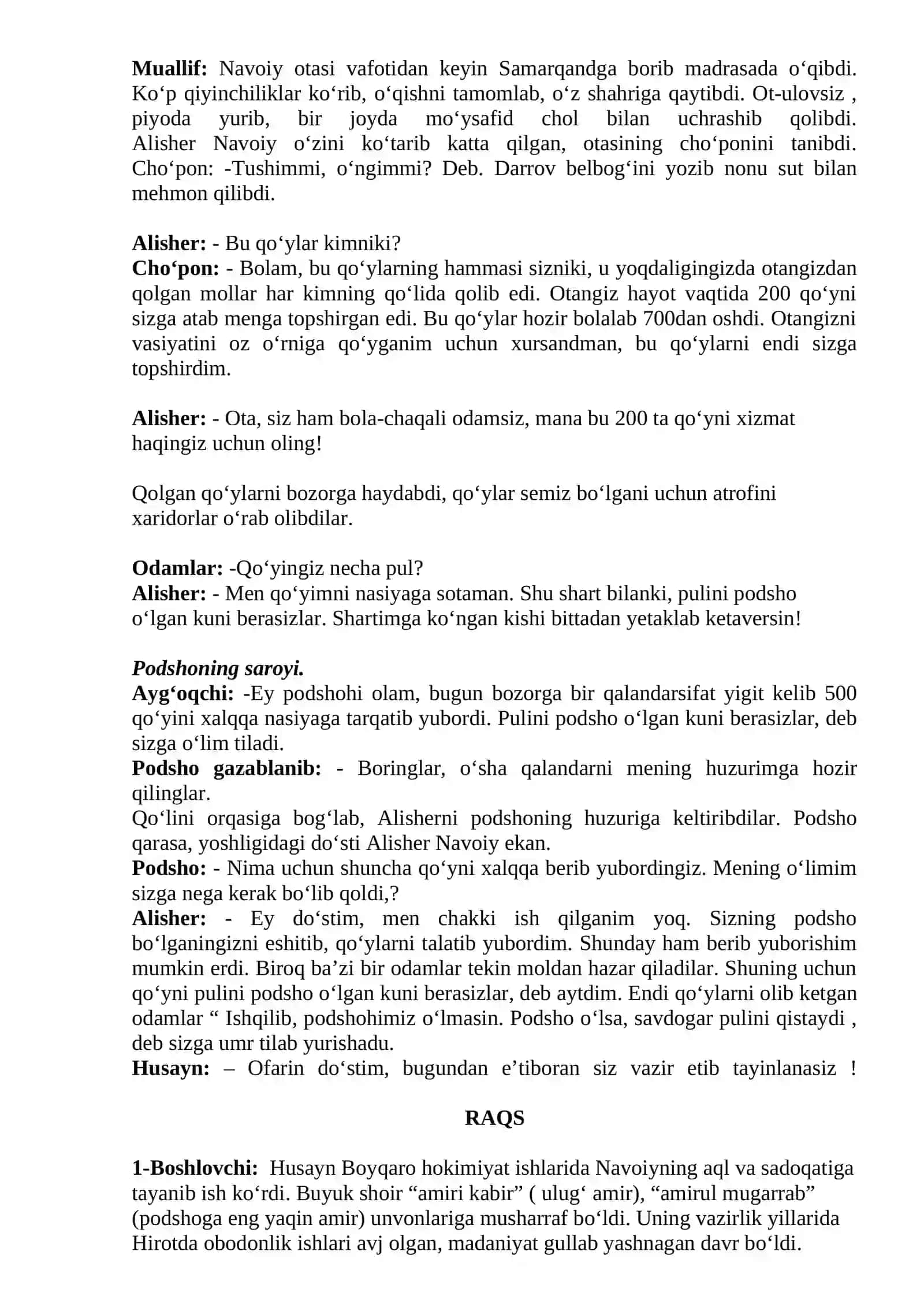 Navoiy tavallud topgan kuniga bag‘ishlangan tadbir ssenariysi 3