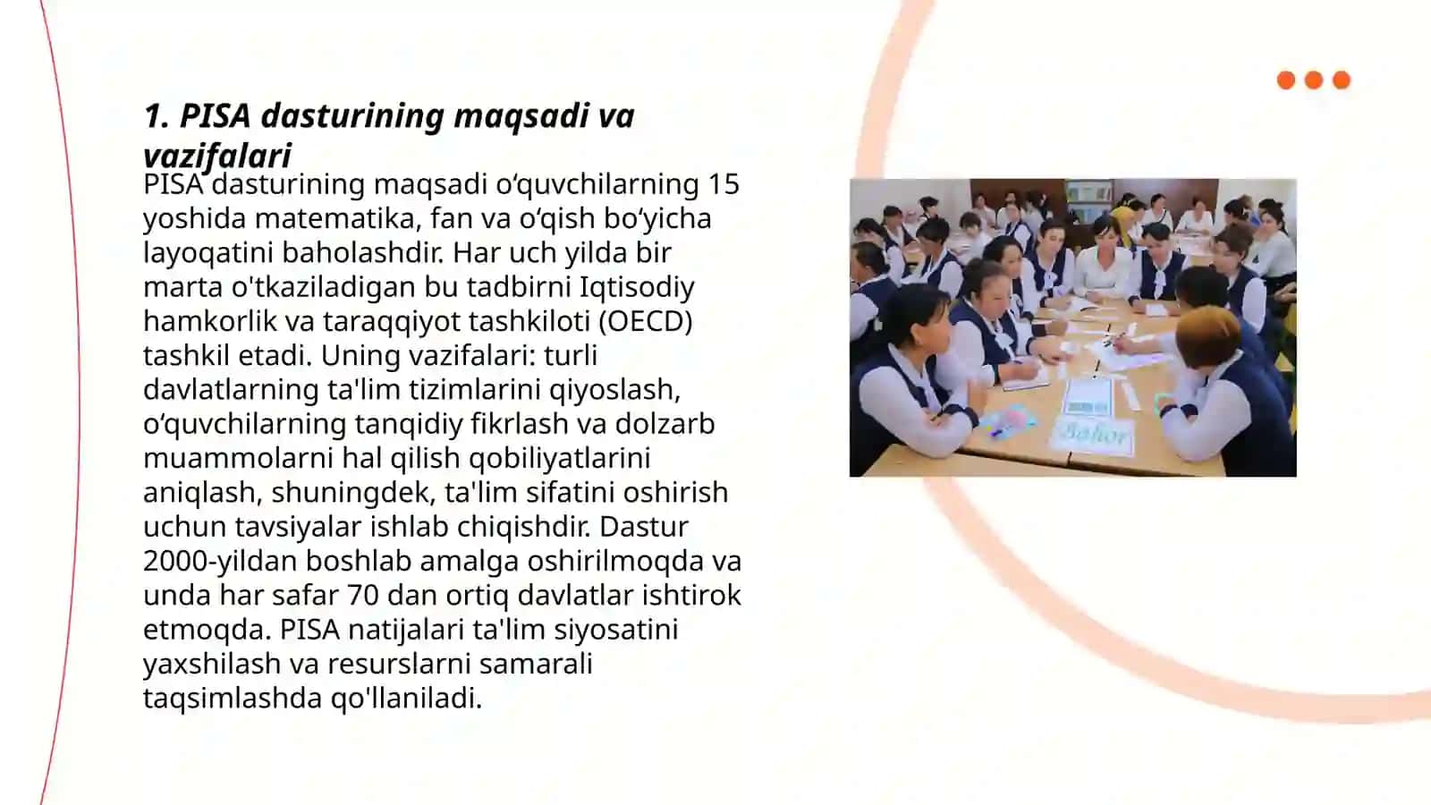 PISA xalqaro baholash dasturi mazmuni va mohiyati 3