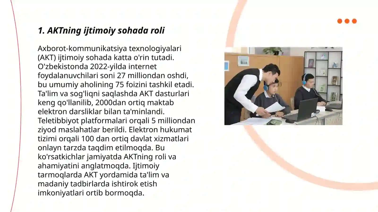 Ijtimoiy sohada AKTning rivojlanish istiqbollari va asosiy vazifalari 3