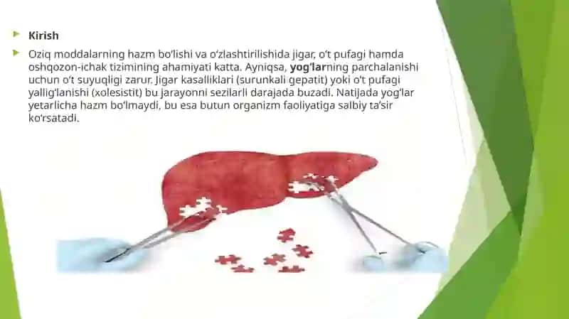Surunkali gepatitlar va xolesistitlarda yog‘lar hazmlanishining buzilishi 3