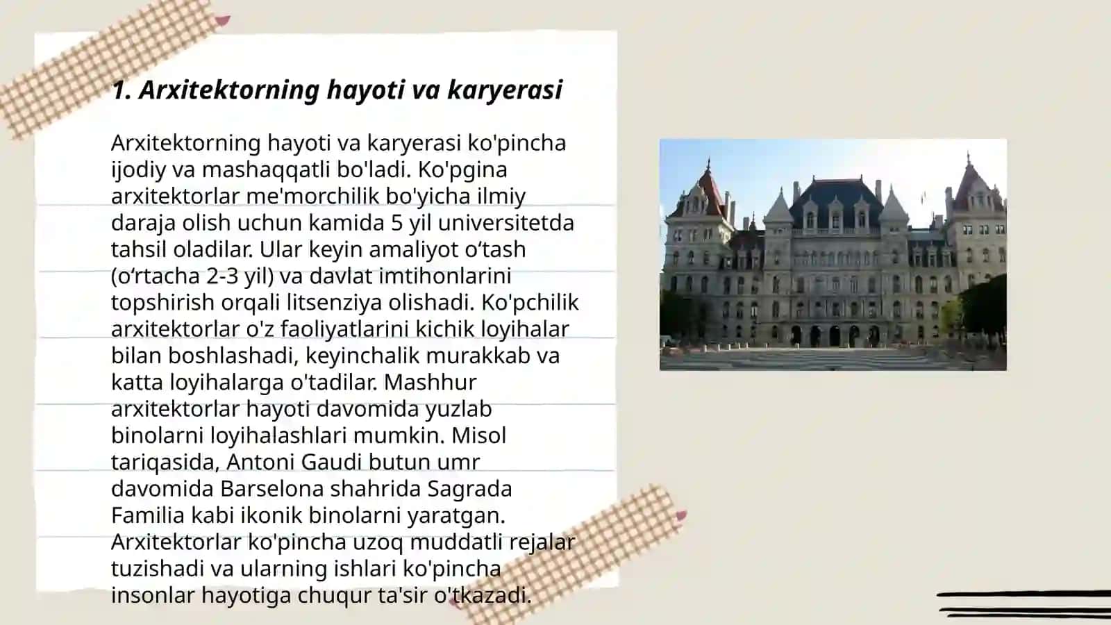 Arxitektorning hayoti va karyerasi 3