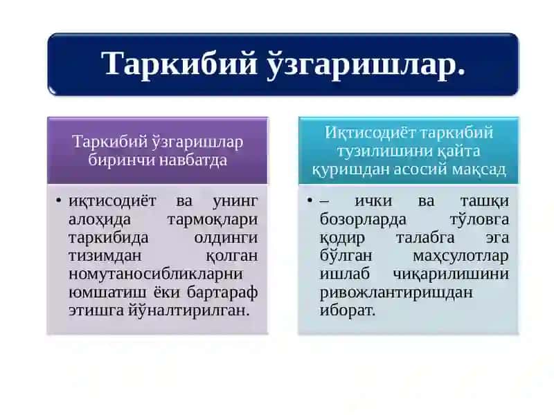Таркибий ўзгаришлар ва инвестиция сиёсати 3