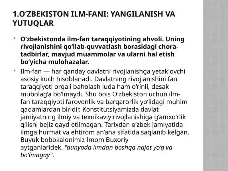 O‘zbekiston ilm-fani: yangilanish va yutuqlar 3