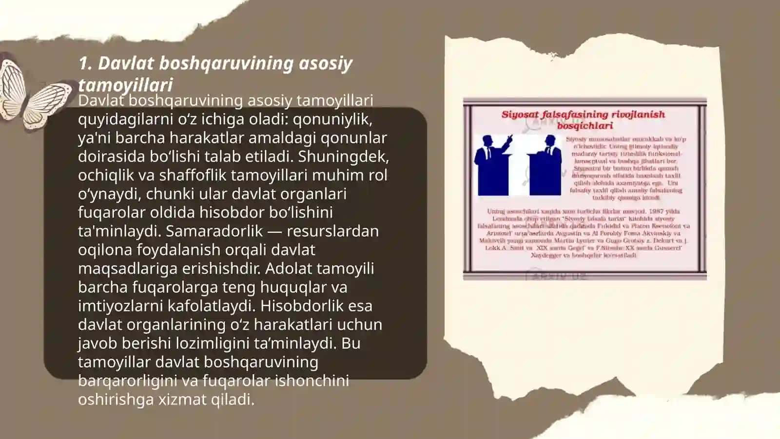 Nizommulkining siyosat noma asari bòyicha jamiyat boshqaruviga oid ğoyalar 3
