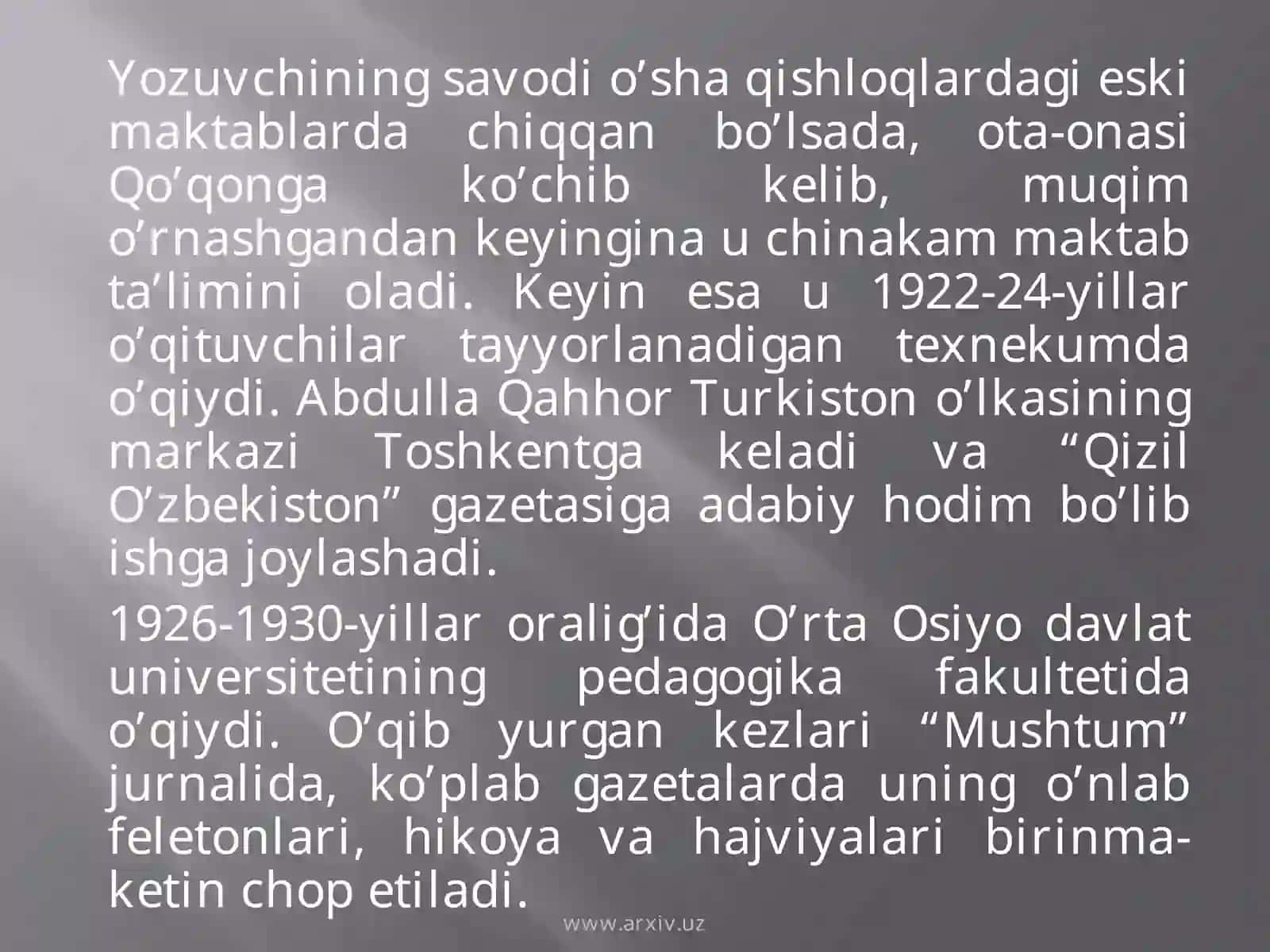 Abdulla Qahhorning “Bemor” hikoyasi tahlili 3