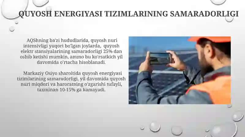 Quyosh energiyasini elektr energiyasiga aylantirish usullari 3