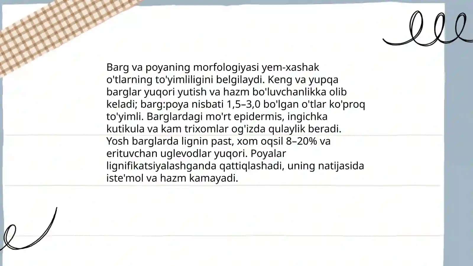 Yem-xashak o'tlarning to'yimliligi morfologiyasi va biologiyasi 3