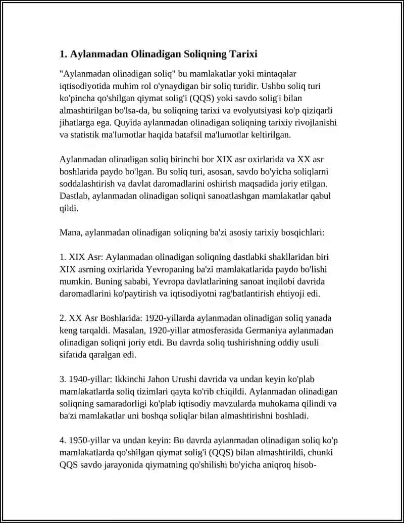 Aylanmadan Olinadigan Soliqning Iqtisodiy Mohiyati va Soliq Toʻlovlchilari 3