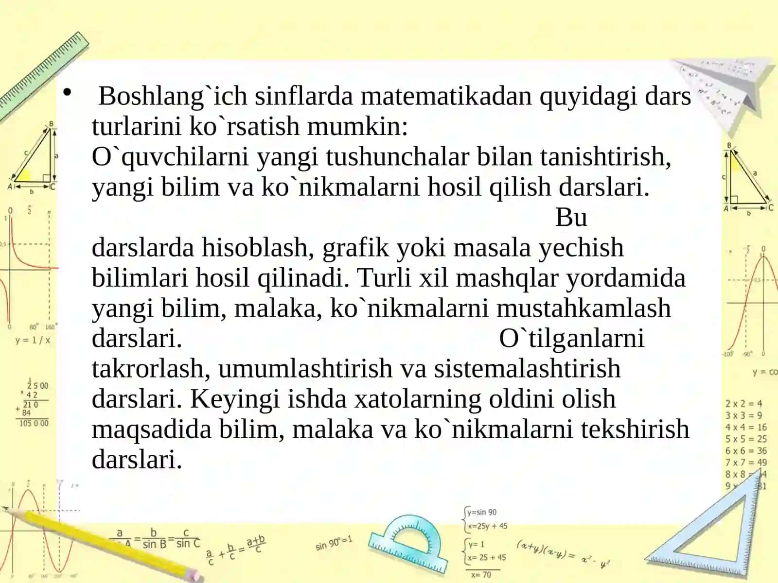 Boshlang’ichsinflardamatematikani o’qitishni tashlik etish usullari 3