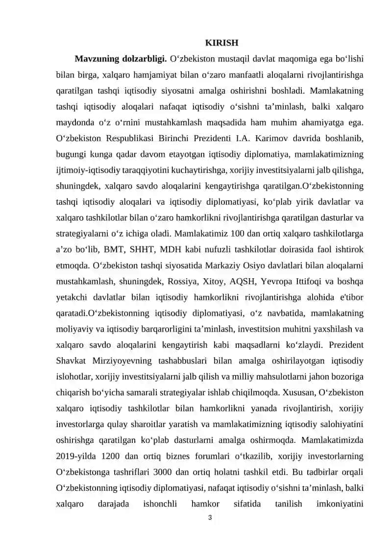O‘zbekistonning Tashqi Iqtisodiy Aloqalarining Rivojlanishi 3