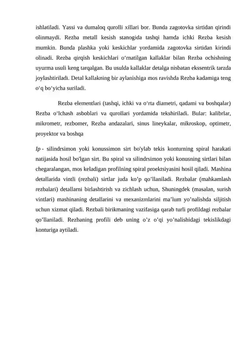 Metrik va dyumli rezba 3