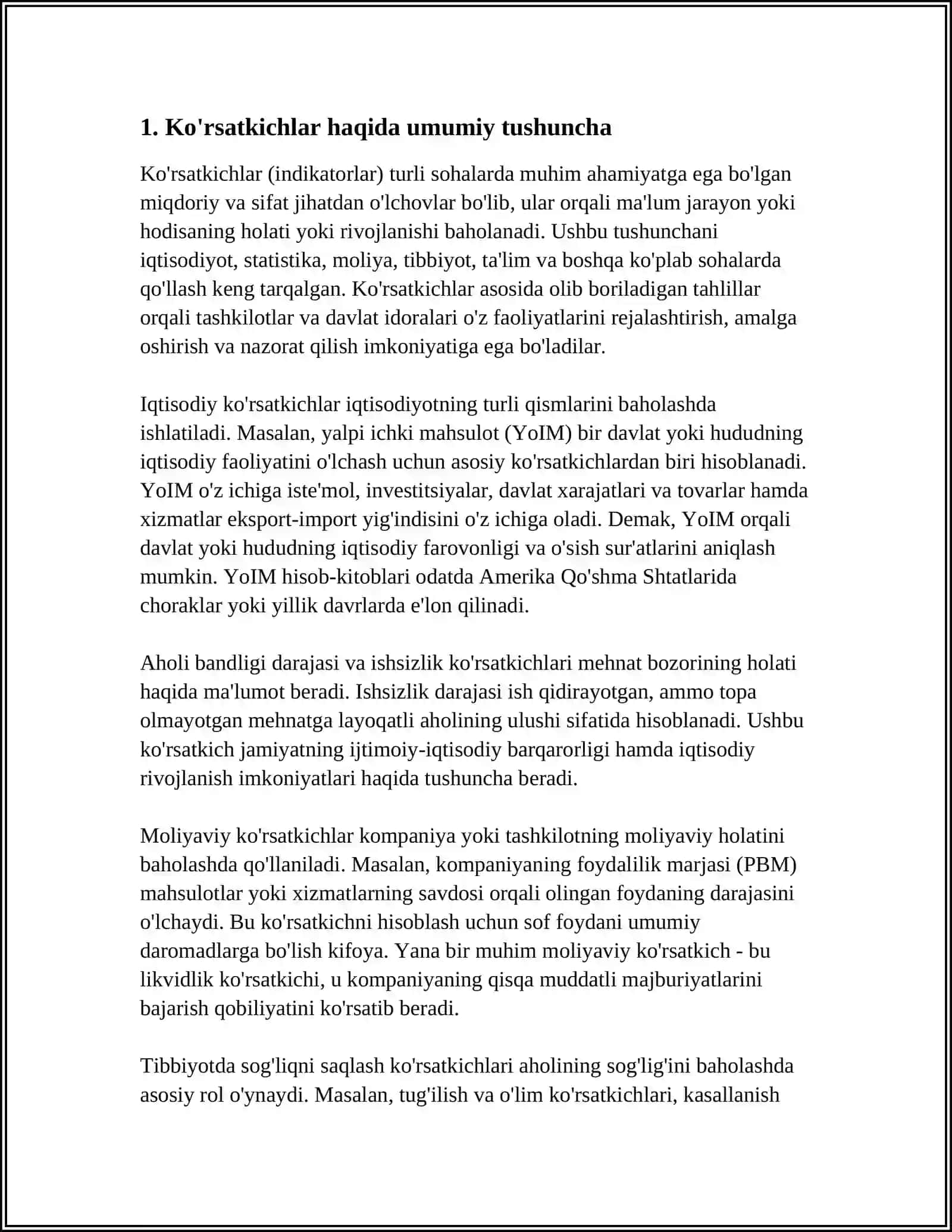 KO'RSATKICHLAR QANDAY E'LON QILINADI VA QO'LLANILADI? 3