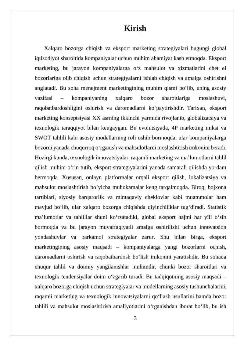 Eksport Marketing Halqaro Bozorga Chiqish Rejalari 3