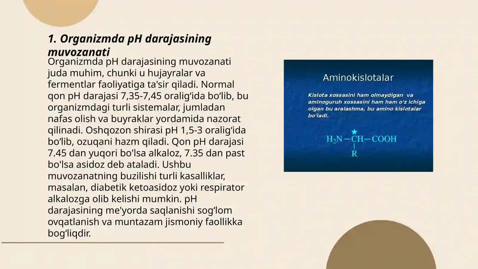 Organizmda kislota va ishqor balansini boshqaruvchi mexanizmlar 3