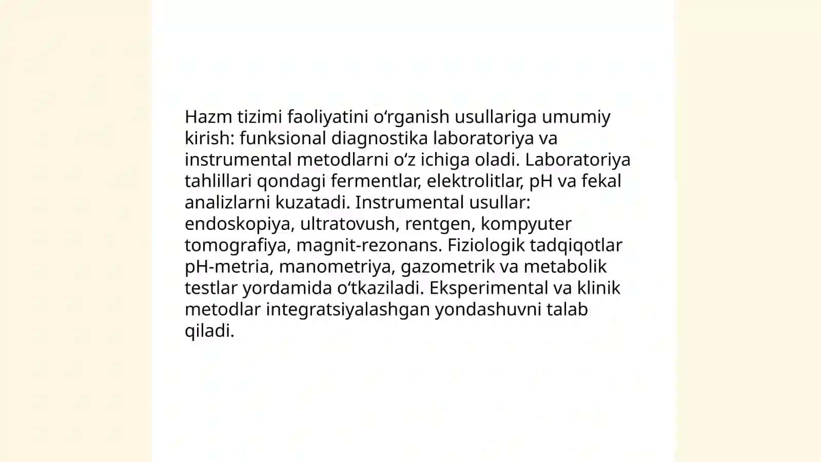 Hazm tizimi faoliyatini o‘rganish usullari 3