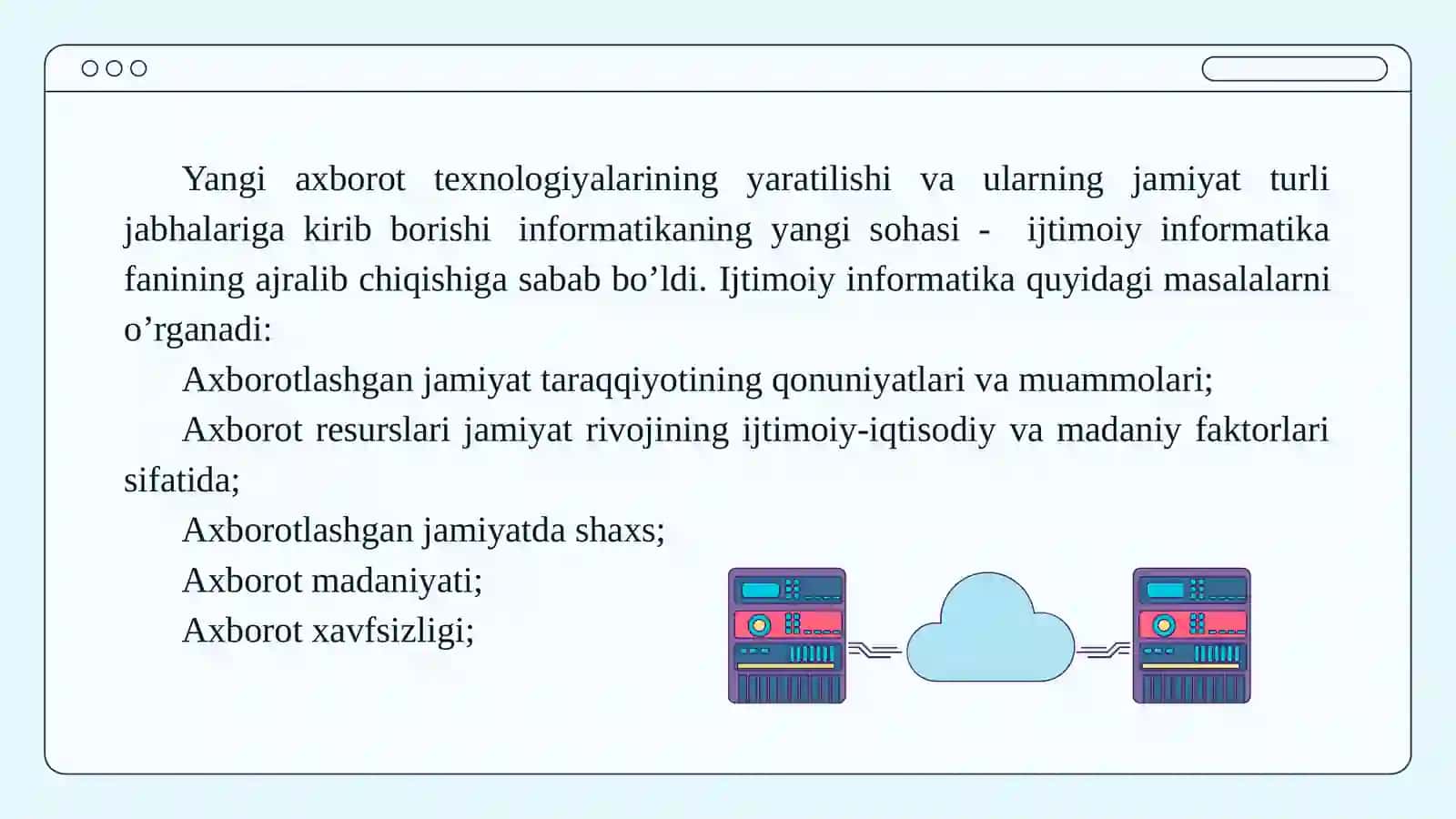 Axborotning jamiyatda tutgan o‘rni va ahamiyati 3