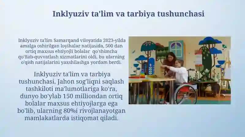 Inklyuziv ta'lim ehtiyojlariga ega bolalar inklyuziv talim va tarbiyalash konsepsiyasi 3