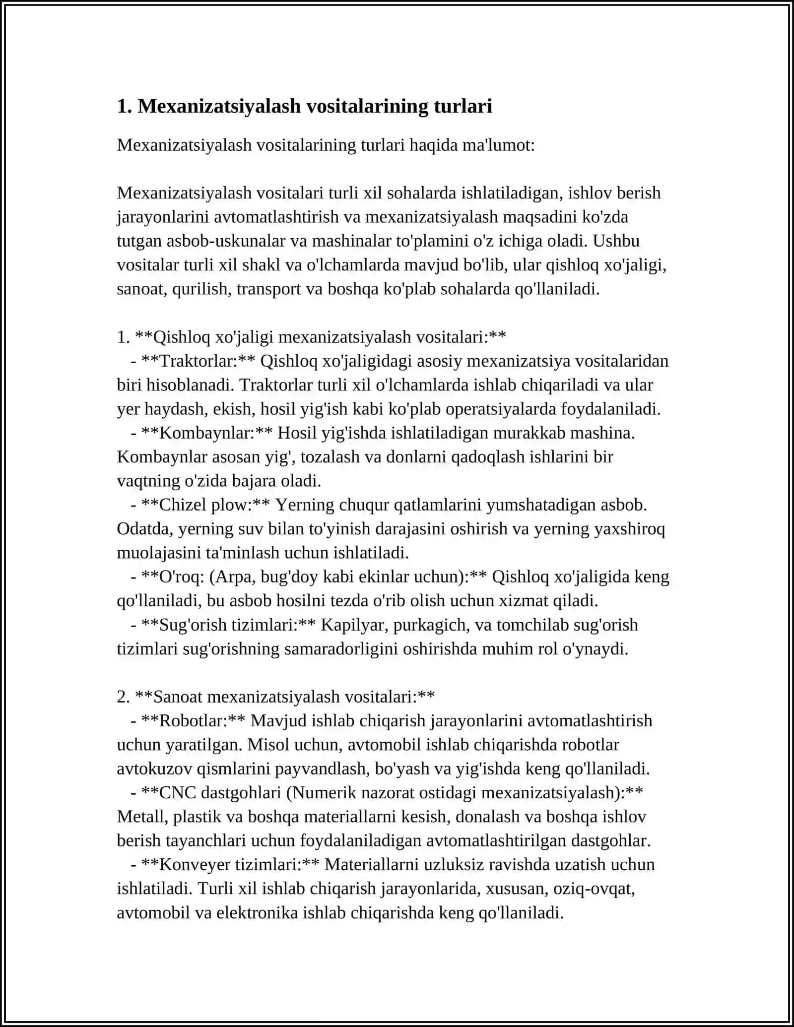 MEXANIZATSIYALASH VOSITALARI 3