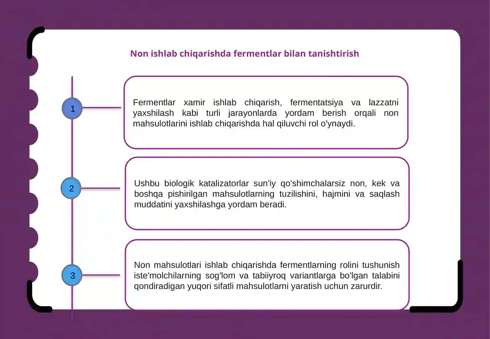 Non mahsulotlar ishlab chiqarishda  fermentlardan foydalanish yangi texnologiyalar ta'rifi 3