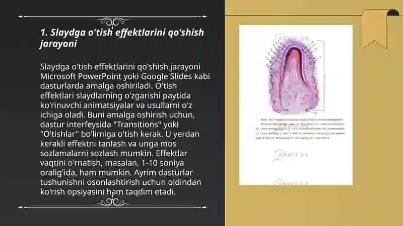 Slaydga o'tish effektlarini qo'shish jarayoni 3