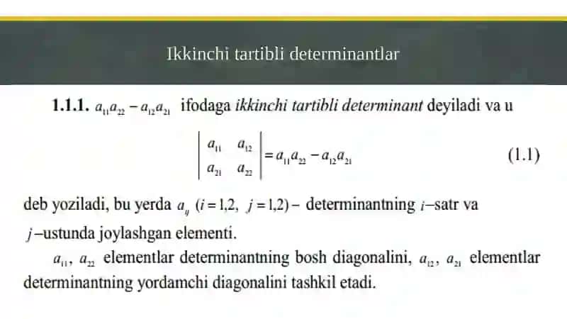 Matematikadagi Matritsa Va Determinantlar 3