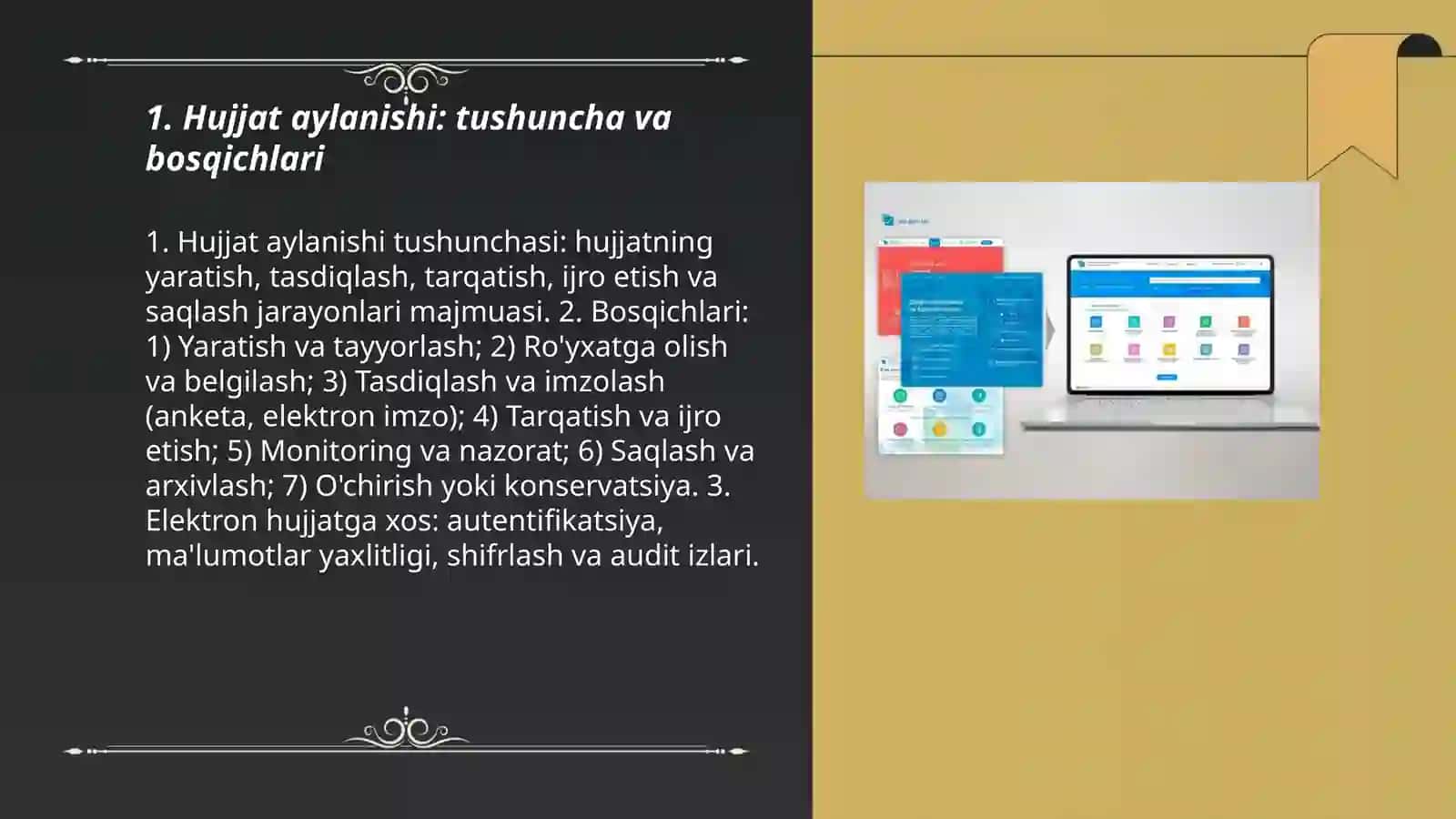 Hujjat aylanishi. Elektron hujjatlar 3