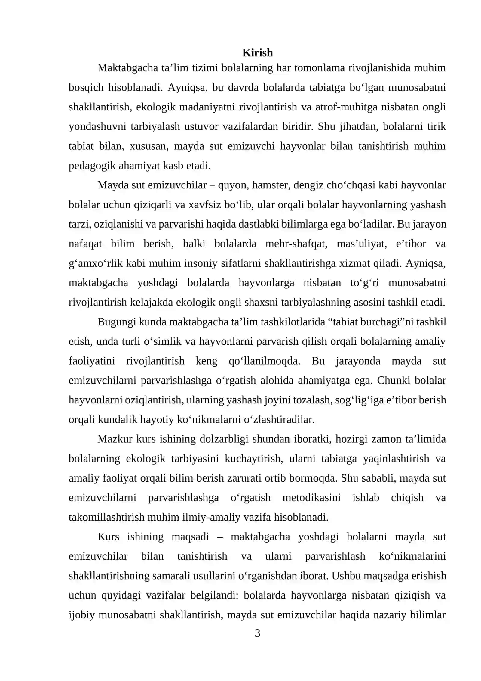 Maktabgacha yoshdagi bolalarni mayda sut emizuvchilar bilan tanishtirishning nazariy asoslari 3