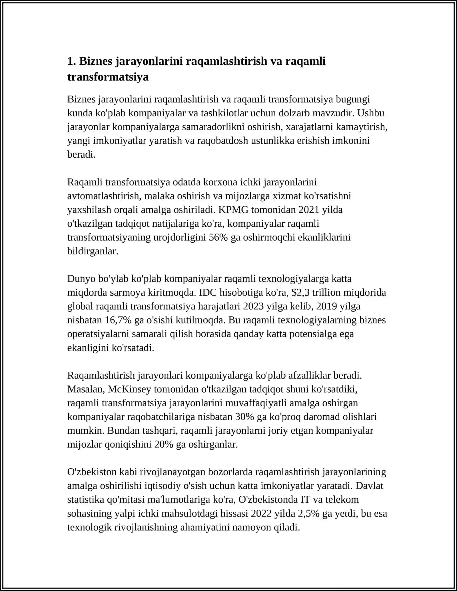 BIZNES JARAYONI TRENDLAR TAHLILI 3