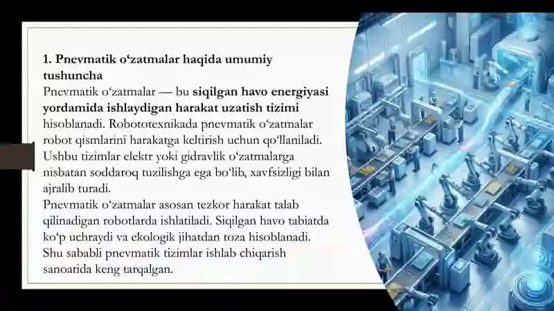 Robitlarning pnevmatik o'zatmalari 3