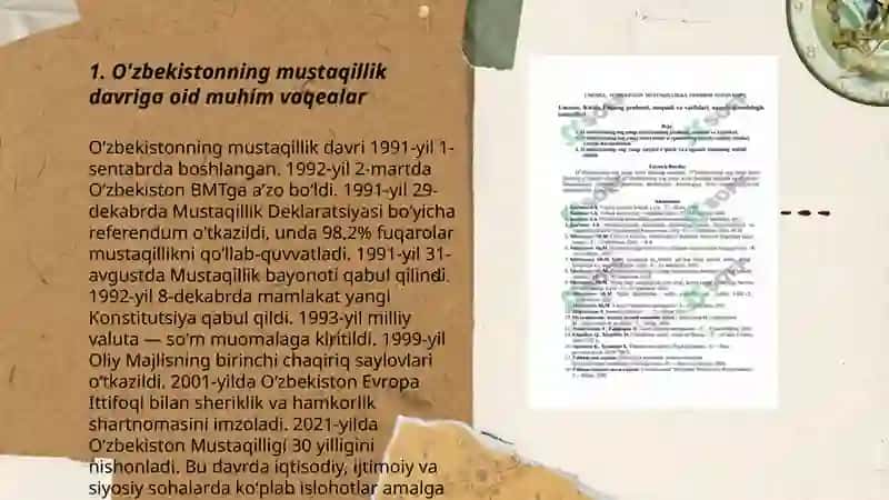 O'zbekistonning eng yangi tarixi fanining predmeti, maqsadi va vazifalari 3